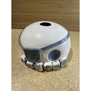 Handmade Pirate Skeleton Skull Yarn Keeper Pottery Yarn Keeper Stoneware